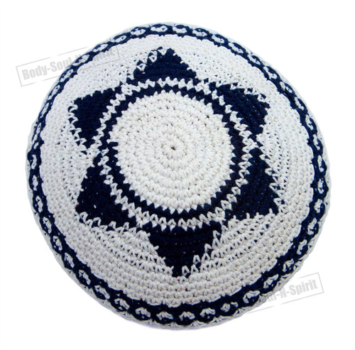 Magen star of David Knitted Yarmulke Tribal Jewish Yamaka Kippa holy Israel cap
