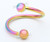 Spiral Ring Rainbow 30mm EAR EYE Barbell round NIPPLE body Jewelry