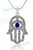 Hamsa Necklace Hand of God Blue Evil Eye Charm Pendant Jewish Judaica Kabbalah