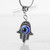 Blue Hamsa Hand of Fatima EVIL EYE Necklace Lucky charm Choker karma Pendant