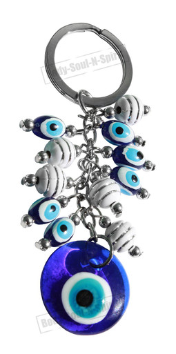 Greek Turkish RED Beads evil eye Key Chain Ring Amulet Pendant Charm