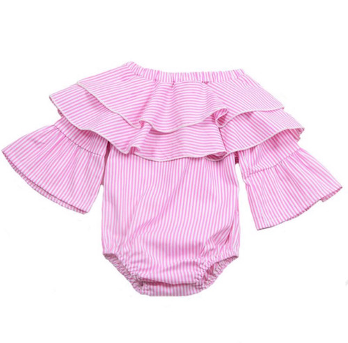 Striped Off Shoulder Romper