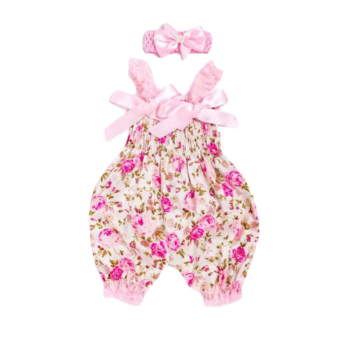 Floral Romper with Headband 