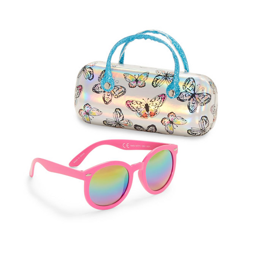 Pink Sunnies with Butterfly Case