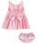 Pink and White Striped Dress Set