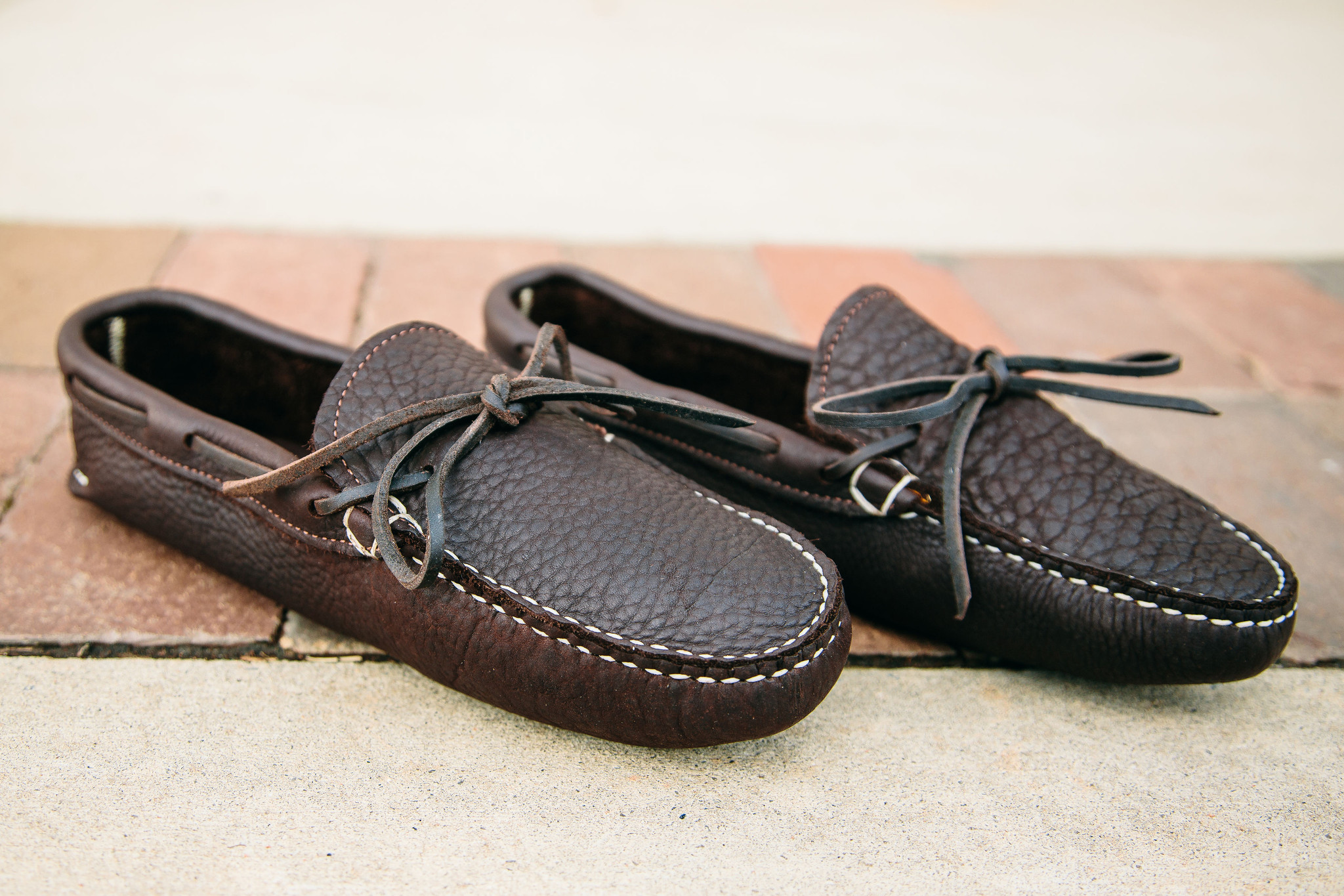 Handmade Buffalo Hide Softsole Moccasin | Bison Leather Moccasin
