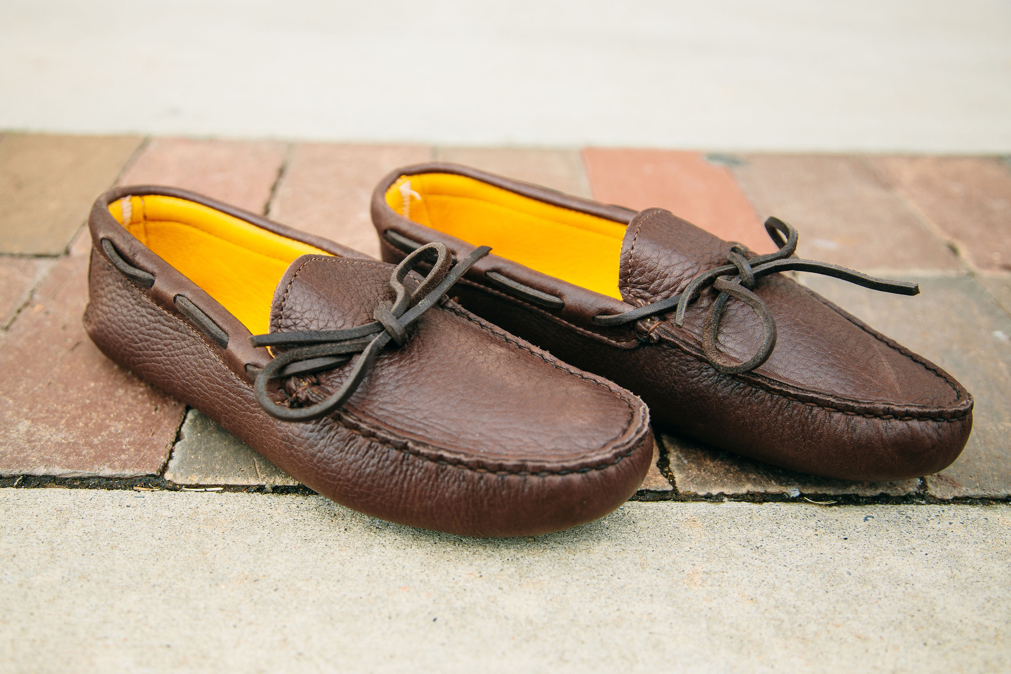 Mens leather sole on sale moccasins