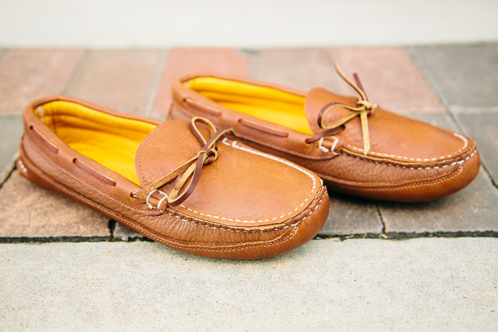 Made in the USA Handcrafted Bull Hide Leather Moccasins for Men