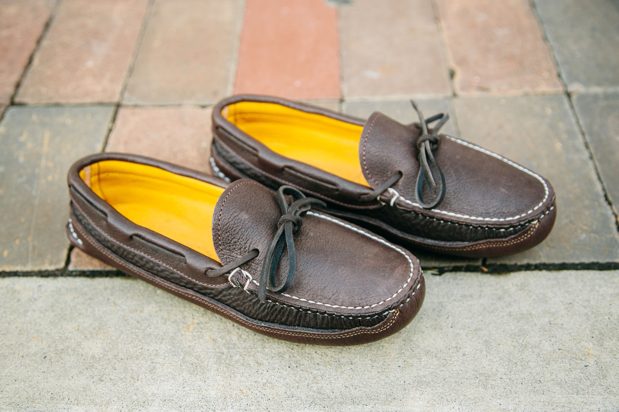Made in the USA Handcrafted Bull Hide Leather Moccasins for Men