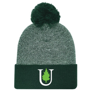 Unity Marled Pom Cuff Dark Green Hat Unity Marled Pom Cuff Dark Green Hat
