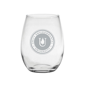 Stemless Wine Glass with Academia Seal