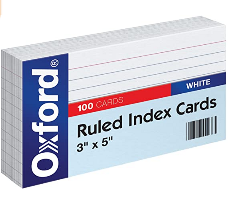Oxford Ruled Index Cards