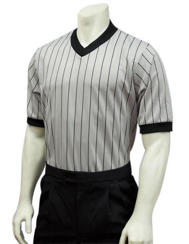 Smitty Ultra Mesh Grey Pinstripe Wrestling Referee Shirt