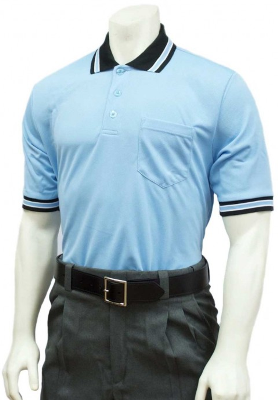 Powder Blue w/Black MLB Collar Body Flex® Style Umpire Shirt