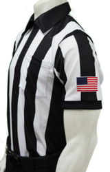 Smitty 2 1/4" Stripe Body Flex Short Sleeve Football Referee Shirt with Sleeve Flag