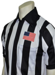 Smitty Official's Apparel Body Flex® 2" Stripe Short Sleeve Football Referee Shirt Chest Flag