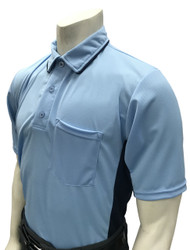 Smitty MLB Style Powder Blue Umpire Shirt with Navy Side Panel