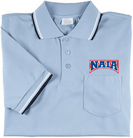 Honig's NAIA Powder Blue Softball Umpire Shirt with Navy and White Trim