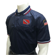 Iowa IHSAA Embroidered Navy Umpire Shirt with Gold Border US Flag 