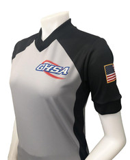 Georgia GHSA Grey and Black Women's Basketball Referee Shirt 