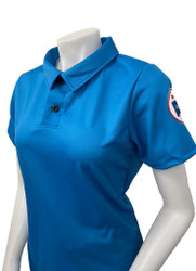 Kansas KSHSAA Women's Bright Blue Volleyball Referee Shirt With Flag
