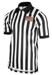 Smitty Short Sleeve Lacrosse Referee Shirt with Embroidered Gold Flag