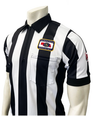 Nebraska NSAA Body Flex® Short Sleeve 2 1/4" Stripe Football Referee Shirt with NHSOA Logo