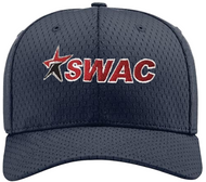 Southwestern Athletic Conference SWAC SWAC Navy Fitted Promesh 6-stitch Combo Umpire Cap Southwestern Athletic Conference SWAC SWAC Navy Fitted Promesh 6-stitch Combo Umpire Cap