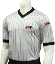 Illinois IHSA Dye Sublimated Gray Pinstripe Body Flex® Wrestling Referee Shirt