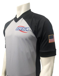 Georgia GHSA Men's Grey and Black Basketball Referee Shirt