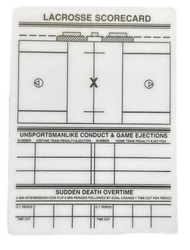 Honig's Lacrosse Rewritable Plastic Information Scorecard