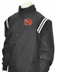 Iowa IHSAA Black Open Bottom Pullover Black/White Trim