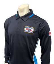 Nebraska NHSOA Men's Bright Blue Long Sleeve Sleeve Body Flex® Umpire Shirt