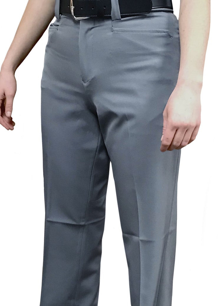 Smitty Heather Grey Pleated Combo Umpire Pants Expander Waistband