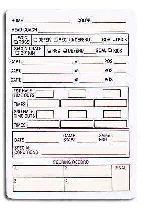Plastic Football Referee Game Card