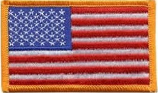 U.S. Flag Left Sleeve Dark Gold Border