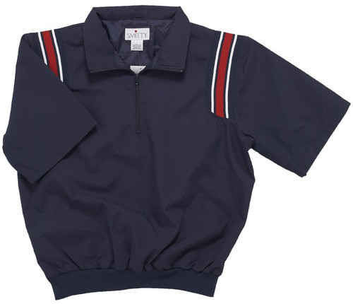 Smitty Half Sleeve Umpire Pullover with Red and White Shoulder Stripes