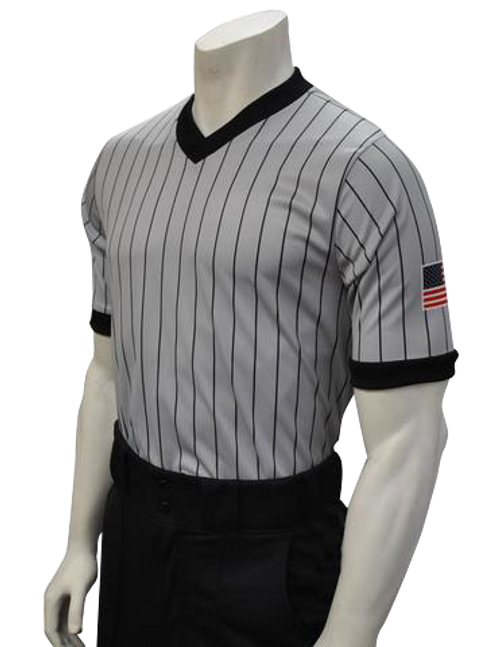 Smitty Grey Referee Shirt with Dye Sublimated Flag