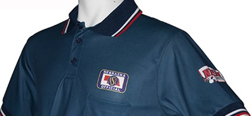 Nebraska NSAA Dye Sublimated Navy Umpire Shirt