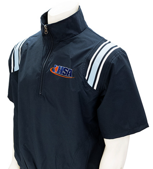 Illinois IHSA Navy Half Sleeve Umpire Pullover with Powder Trim