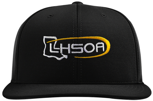Louisiana LHSOA Flex-fit Pulse Performance Black 6-stitch Combo Umpire Cap Louisiana LHSOA Flex-fit Pulse Performance Black 6-stitch Combo Umpire Cap