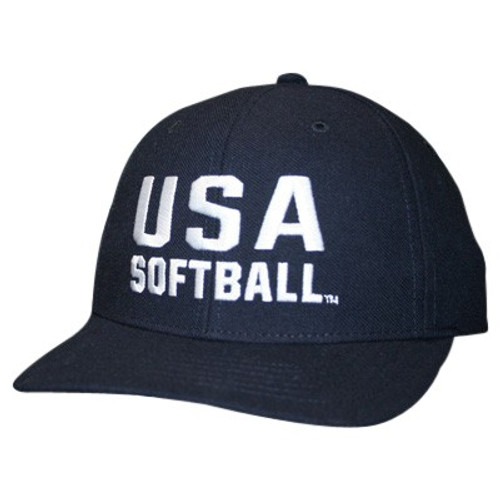 USA Softball Fitted Wool 2 inch 4-stitch Umpire Cap