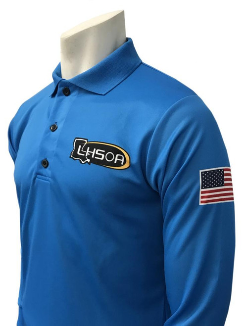 Louisiana LHSOA Bright Blue Long Sleeve Men's Volleyball Referee Shirt