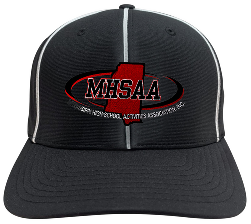 Mississippi MHSAA Black Flex-Fit Pulse Performance Football Referee Cap