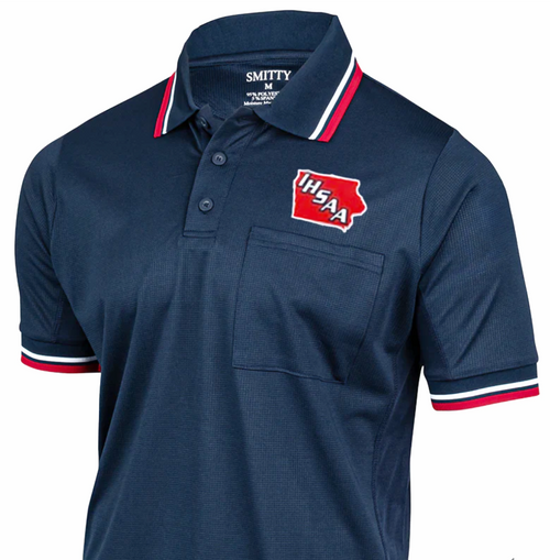 Iowa IHSAA Embroidered Navy Body Flex® Style Umpire Shirt