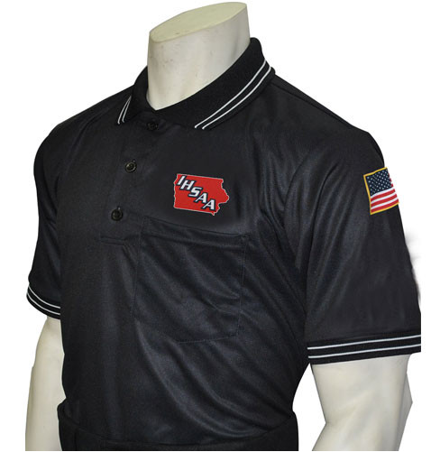 Iowa IHSAA Embroidered Black Body Flex® Style Umpire Shirt