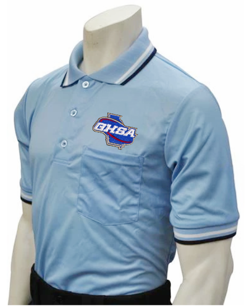 Georgia GHSA Embroidered Body Flex® Short Sleeve Powder Blue Umpire Shirt