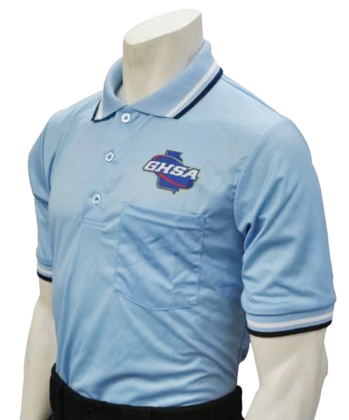 Georgia GHSA Embroidered Body Flex® Short Sleeve Powder Blue Umpire Shirt