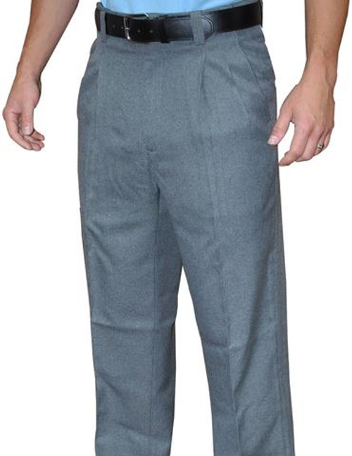 Smitty Official's Apparel Heather Grey Pleated Umpire Base Pants Expander Waistband