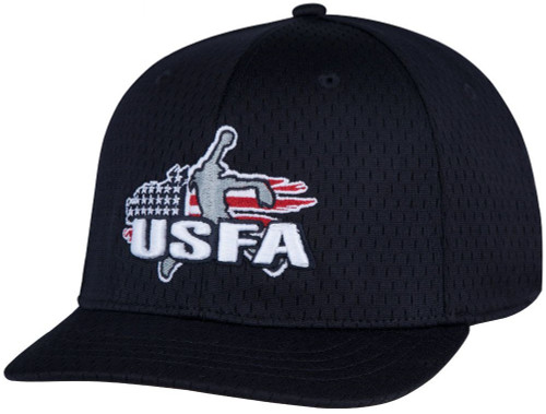 USFA FITTED BLACK WOOL 4-STITCH CAP